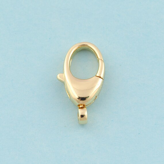 Gold Lobster Clasp,Oval Jewelry Clasp,Claw Spring Clasp for DIY Jewelry Making,18K Gold