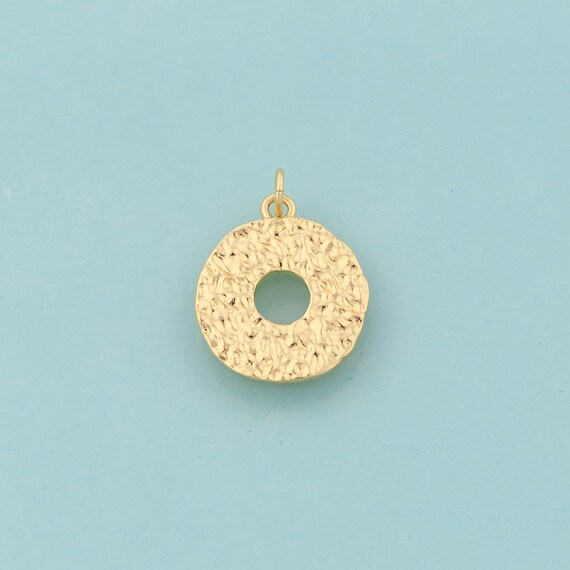 Gold Round Charms,Round Jewelry,Round Pendant for DIY Jewelry Making,18K Gold
