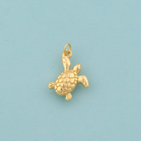 Gold Turtle Charms,Animal Jewelry,Turtle Pendant for DIY Jewelry Making,18K Gold
