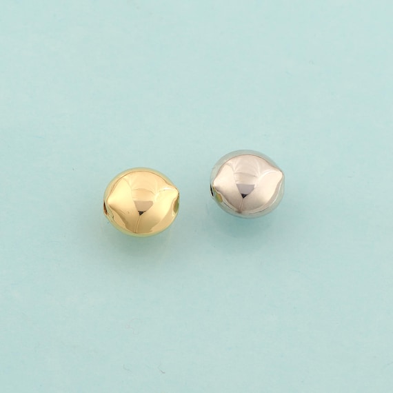 Gold Round Spacer Beads,Flat Beads,Round Flat Beads for DIY Jewelry Making,18K Gold