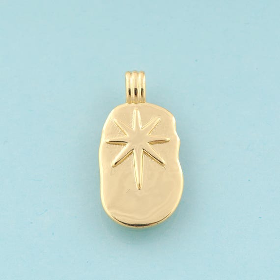 Gold Polaris Charms,Celestial Jewelry,Minimalist Pendant for DIY Jewelry Making,18K Gold
