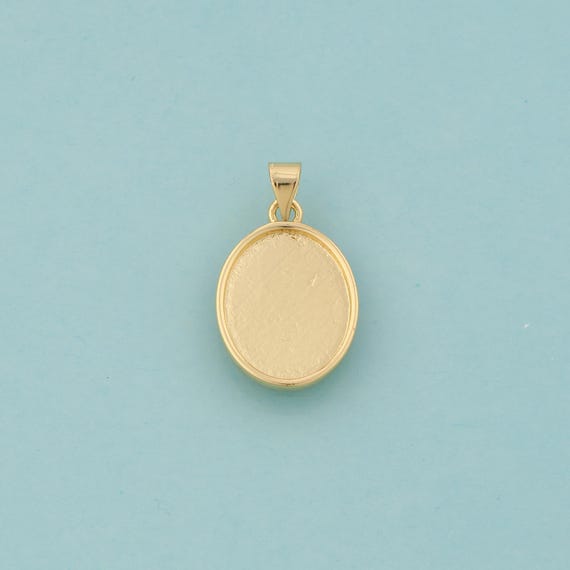 Gold Oval Charms,Oval Jewelry,Oval Pendant for DIY Jewelry Making,18K Gold