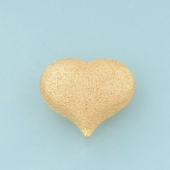 Puffed Heart Pendant,Love Charms,Beads Charm for DIY Jewelry Making,18K Gold