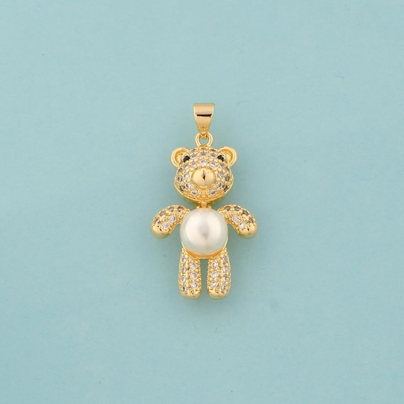 Gold Doll Charms,Doll Jewelry,CZ Doll Pendant for DIY Jewelry Making,18K Gold