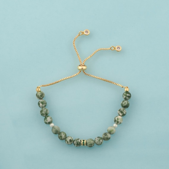 Gold Opal Bracelet,Box Jewelry Bracelet,Telescopic Chain Bracelet for DIY Jewelry Making,18K Gold
