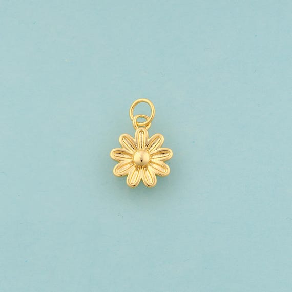 Gold Daisy Charms,Flower Jewelry,Daisy Pendant for DIY Jewelry Making,18K Gold