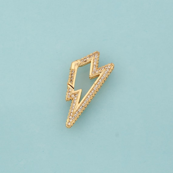Gold Push Door Clasp,Snap Jewelry Clasp,Lightning Clasp for DIY Jewelry Making,18K Gold