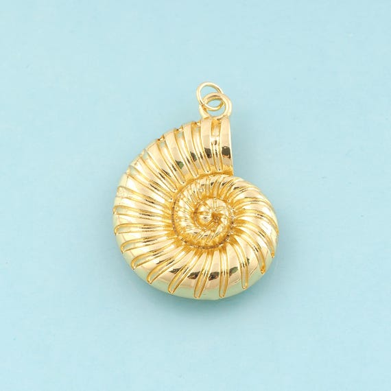 Gold Snail Shell Charms,Shell Jewelry,Snail Shell Pendant for DIY Jewelry Making,18K Gold & Rhodium