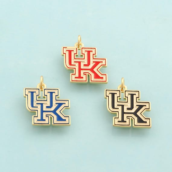 Gold Enamel Kentucky Team Logo Charms,Team Logo Jewelry,Kentucky Pendant for DIY Jewelry Making,18K Gold