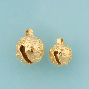 Gold Bell Charms,Bell Jewelry,Bell Pendant for DIY Jewelry Making,18K Gold