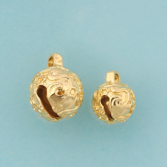 Gold Bell Charms,Bell Jewelry,Bell Pendant for DIY Jewelry Making,18K Gold
