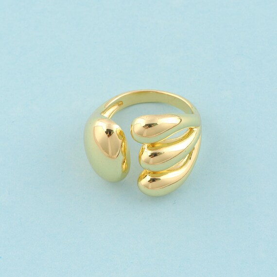 Gold Open Rings,Wide Jewelry Rings,Thick Rings Perfect Gift,18K Gold