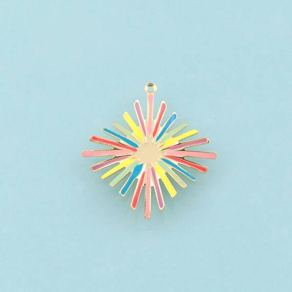 Gold Enamel Fashion Charms,Simple Jewelry,Fashion Pendant for DIY Jewelry Making,18K Gold