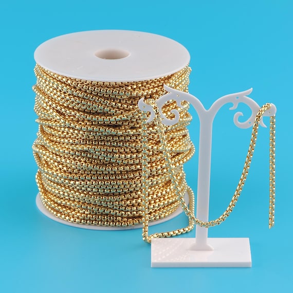Gold Box Chain,Special Jewelry Chain,Semi-Finished Product Chain for DIY Jewelry Making,18K Gold