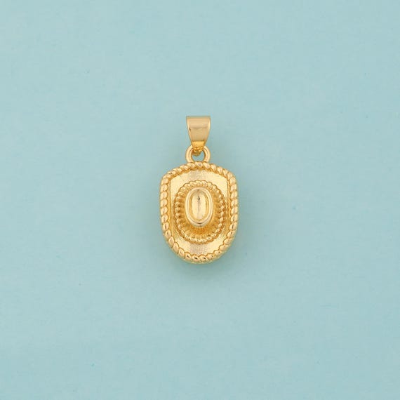 Gold Hat Charms,Hat Jewelry,Hat Pendant for DIY Jewelry Making,18K Gold