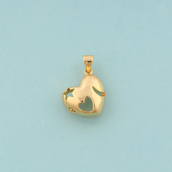 Gold Heart Charms,Star Jewelry,Love Pendant for DIY Jewelry Making,18K Gold