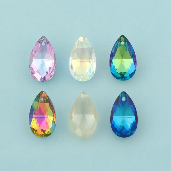 Pear Crystal Pendant,Crystal AB Charms,Austrian Crystal,Made in Austria for DIY Jewelry Making