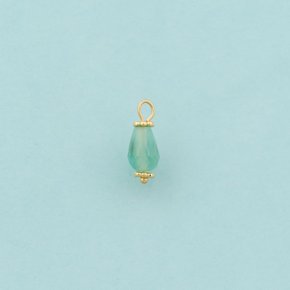 Gold Energy Stone Charms,Natural Stone Jewelry,Green Cat Eye Pendant for DIY Jewelry Making,18K Gold
