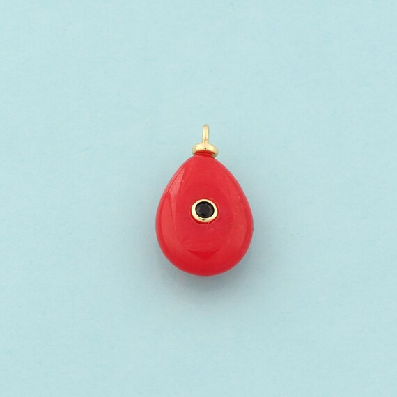 Gold Energy Stone Charms,Natural Stone Jewelry,Red Jade Pendant for DIY Jewelry Making,18K Gold
