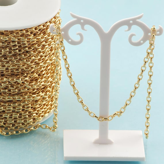 Gold Rolo Chain,Special Jewelry Chain,Semi-Finished Product Chain for DIY Jewelry Making,18K Gold