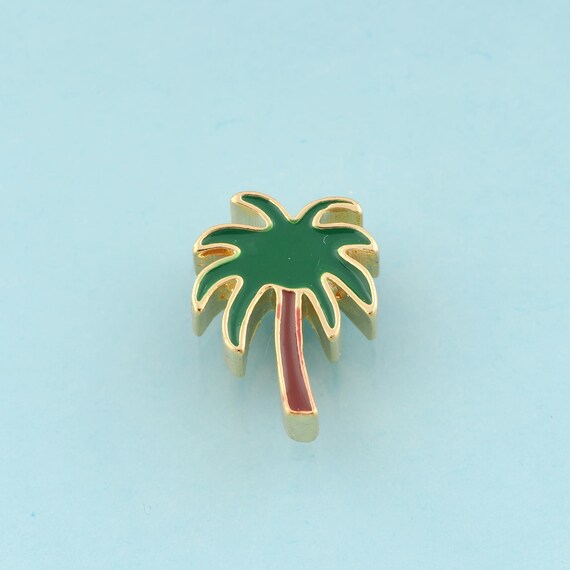 Enamel Coconut Tree Spacer Beads,Coconut Tree Beads,Coconut Tree Spacer Beads for DIY Jewelry Making,18K Gold