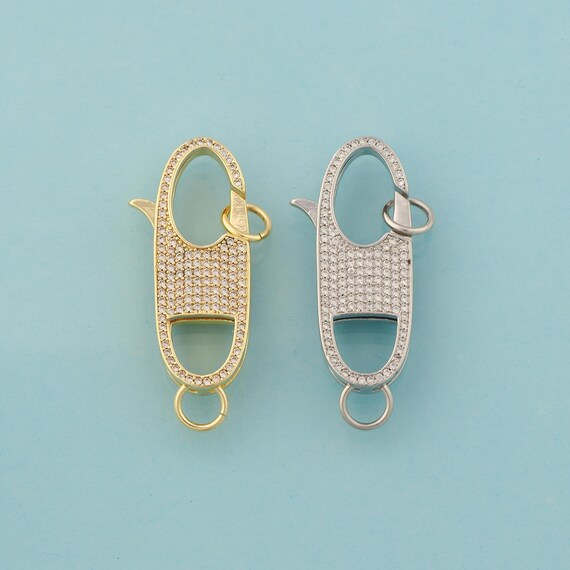 Gold Lobster Clasp,Claw Jewelry Clasp,Lobster Clasp for DIY Jewelry Making,18K Gold & Rhodium