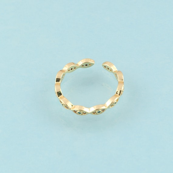 Gold Open Rings,Evil Eye Jewelry Rings,Thick Rings Perfect Gift,18K Gold
