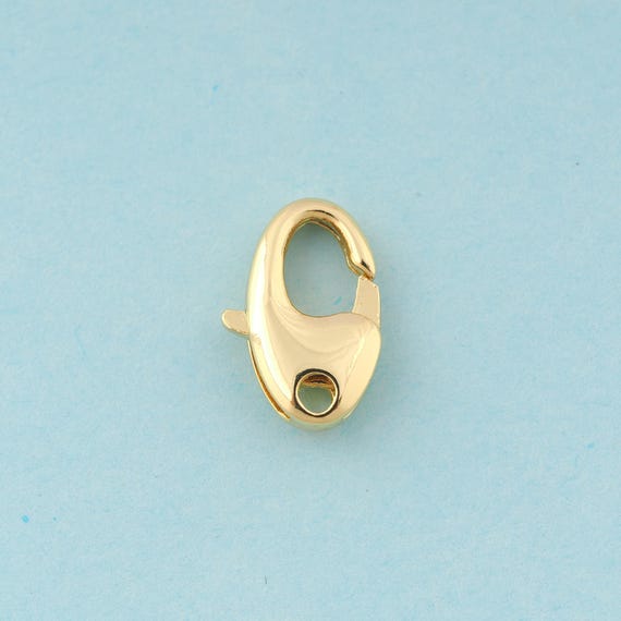 Gold Lobster Clasp,Oval Jewelry Clasp,Claw Spring Clasp for DIY Jewelry Making,18K Gold
