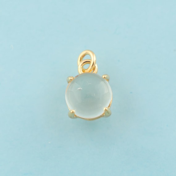 Gold Round Charms,Minimalist Jewelry,Round Pendant for DIY Jewelry Making,18K Gold