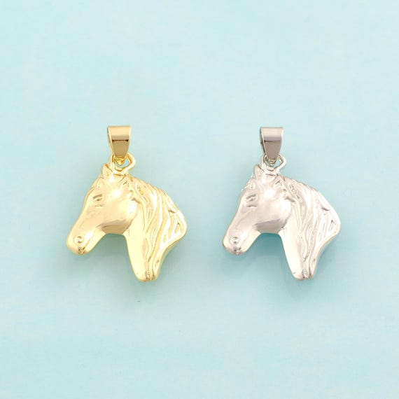 Gold Horse Charms,Animal Jewelry,Horse Pendant for DIY Jewelry Making,18K Gold
