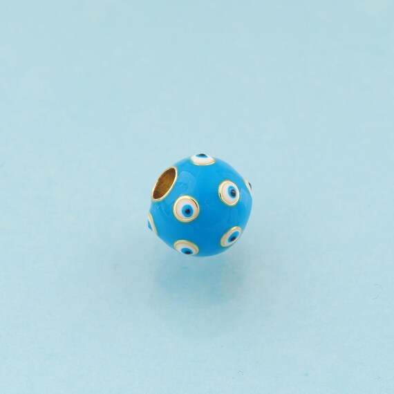 Enamel Evil Eye Spacer Beads,Devil Eye Beads,Ball Spacer Beads for DIY Jewelry Making,18K Gold
