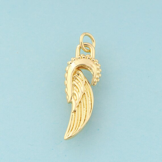 Gold Wing Charms,Wing Jewelry,Wing Pendant for DIY Jewelry Making,18K Gold