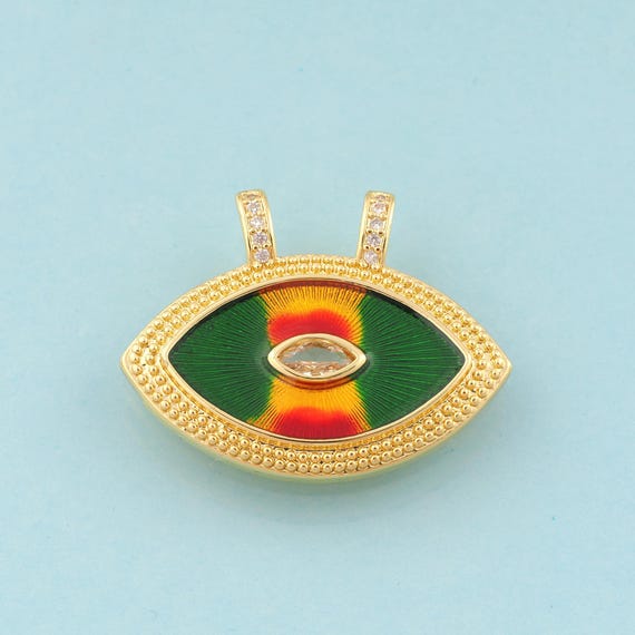Gold CZ Evil Eye Charms,Devil Eye Jewelry,Eye Pendant for DIY Jewelry Making,18K Gold