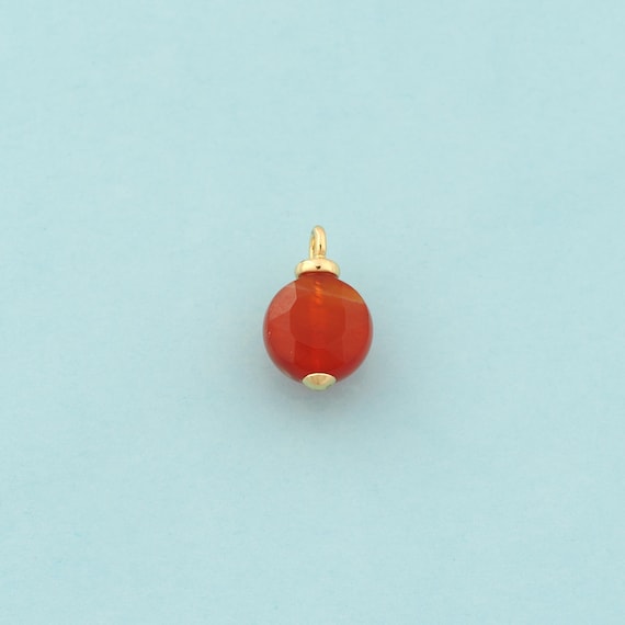 Gold Energy Stone Charms,Natural Stone Jewelry,Red Agate Pendant for DIY Jewelry Making,18K Gold