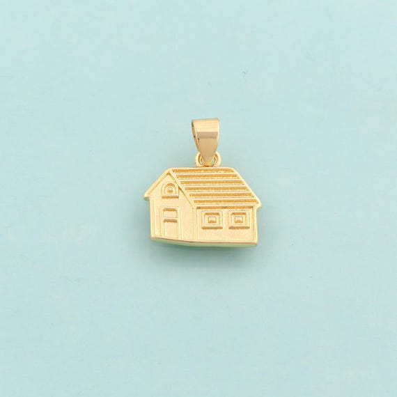 Gold House Charms,House Jewelry,House Pendant for DIY Jewelry Making,18K Gold