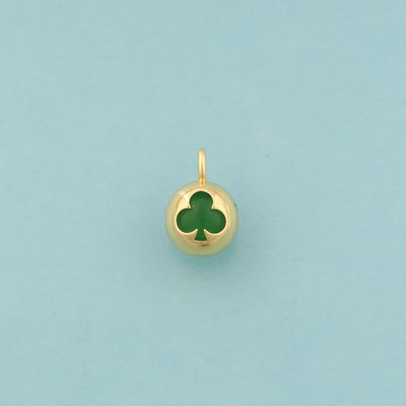 Gold Plum Blossom Charms,Poker Jewelry,Ball Pendant for DIY Jewelry Making,18K Gold