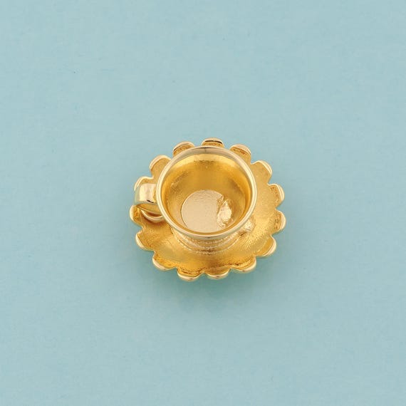 Gold Cup Charms,Cup Jewelry,Cup Pendant for DIY Jewelry Making,18K Gold