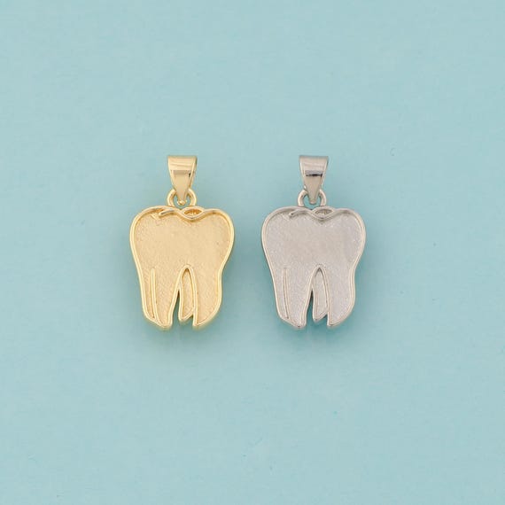 Gold Tooth Charms,Tooth Jewelry,Tooth Pendant for DIY Jewelry Making,18K Gold