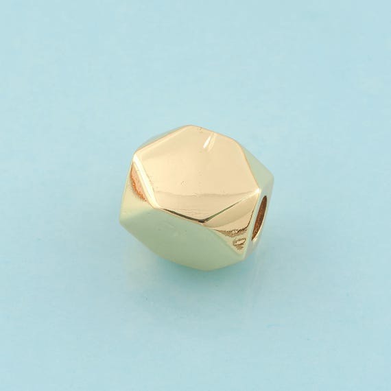 Tube Spacer Beads,Wide Beads,Hexagon Beads for DIY Jewelry Making,18K Gold