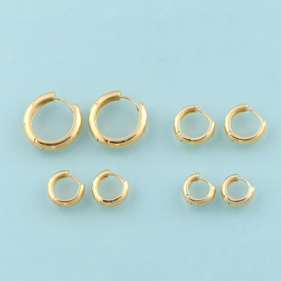 Gold Hoop Earrings,Hugging Hoop Jewelry Earrings,Hoop Earrings,Gift for Her,18K Gold