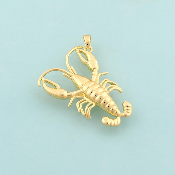 Gold Lobster Charms,Marine Life Jewelry,Lobster Pendant for DIY Jewelry Making,18K Gold