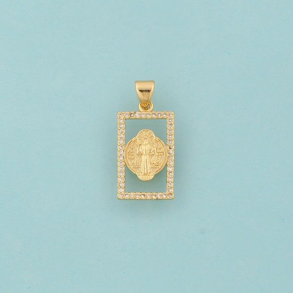 Gold CZ Jesus Charms,Religious Jewelry,Christian Pendant for DIY Jewelry Making,18K Gold