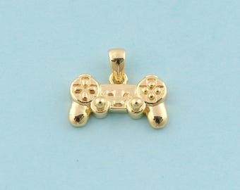 Gold Game Controller Charms, Controller Schmuck, Game Controller Anhänger für DIY Schmuckherstellung, 18K Gold