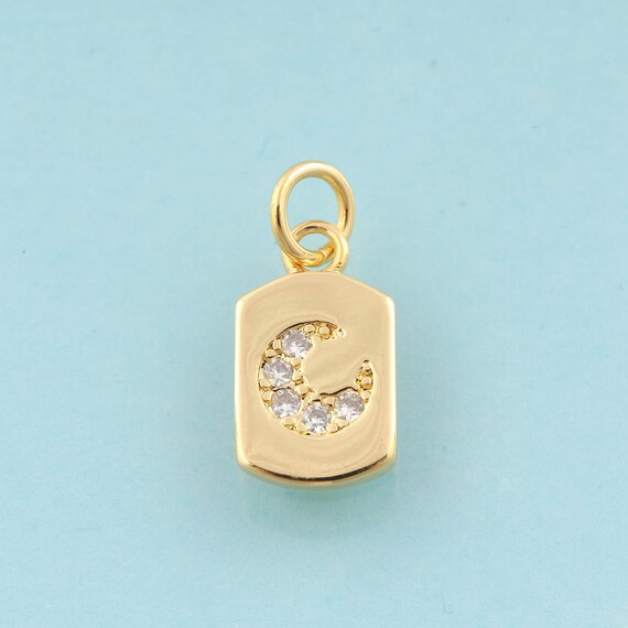 Gold CZ Moon Charms,Crescent Moon Jewelry,Celestial Pendant for DIY Jewelry Making,18K Gold