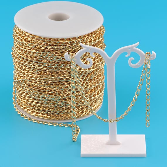 Gold Curb Chain,Special Jewelry Chain,Semi-Finished Product Chain for DIY Jewelry Making,18K Gold