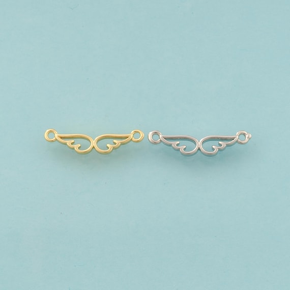 Gold Angel Wings Connector,Animal Wings Jewelry Connector,Wings Connector for DIY Jewelry Making,18K Gold