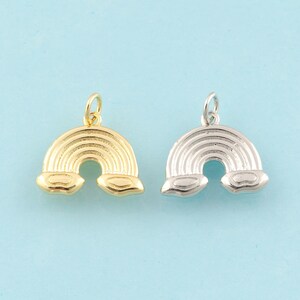 Gold Rainbow Charms,Rainbow Jewelry,Rainbow Pendant for DIY Jewelry Making,18K Gold & Rhodium