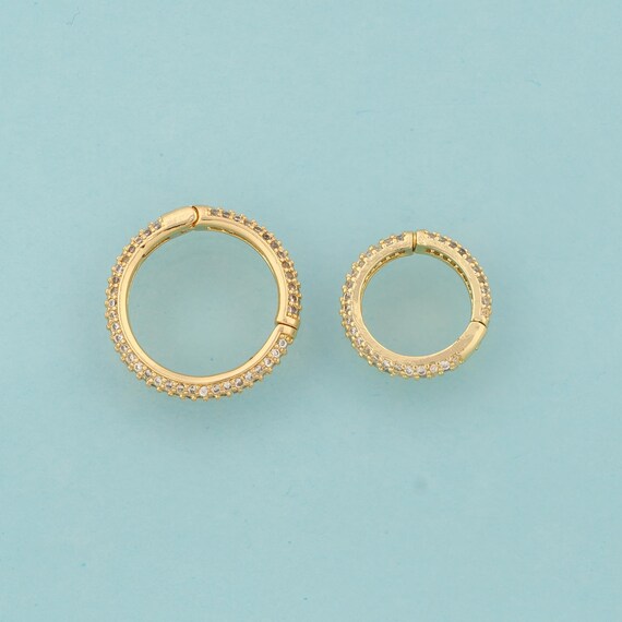 Gold Push Door Clasp,Snap Jewelry Clasp,Round Clasp for DIY Jewelry Making,18K Gold