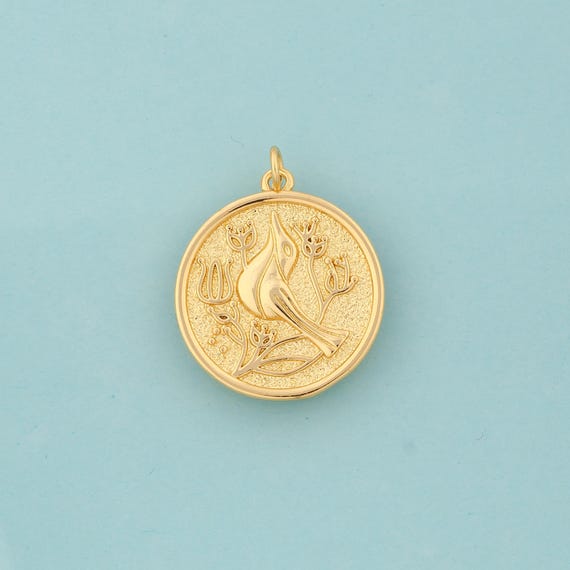 Gold Bird Charms,Animal Jewelry,Bird Pendant for DIY Jewelry Making,18K Gold