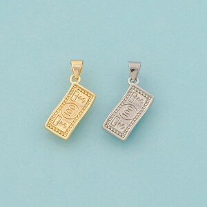 Gold Dollar Charms,Money Jewelry,Dollar Pendant for DIY Jewelry Making,18K Gold